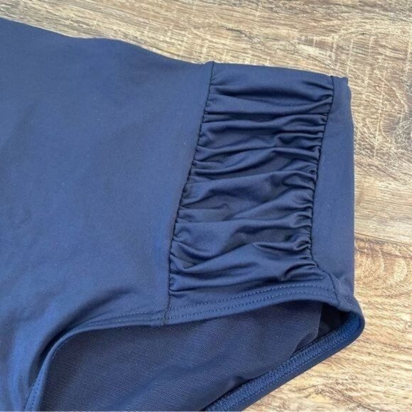 SEA LEVEL SWIM Australia High Waisted Ruched detail Bikini Bottoms Blue 4 NEW - Picture 5 of 10